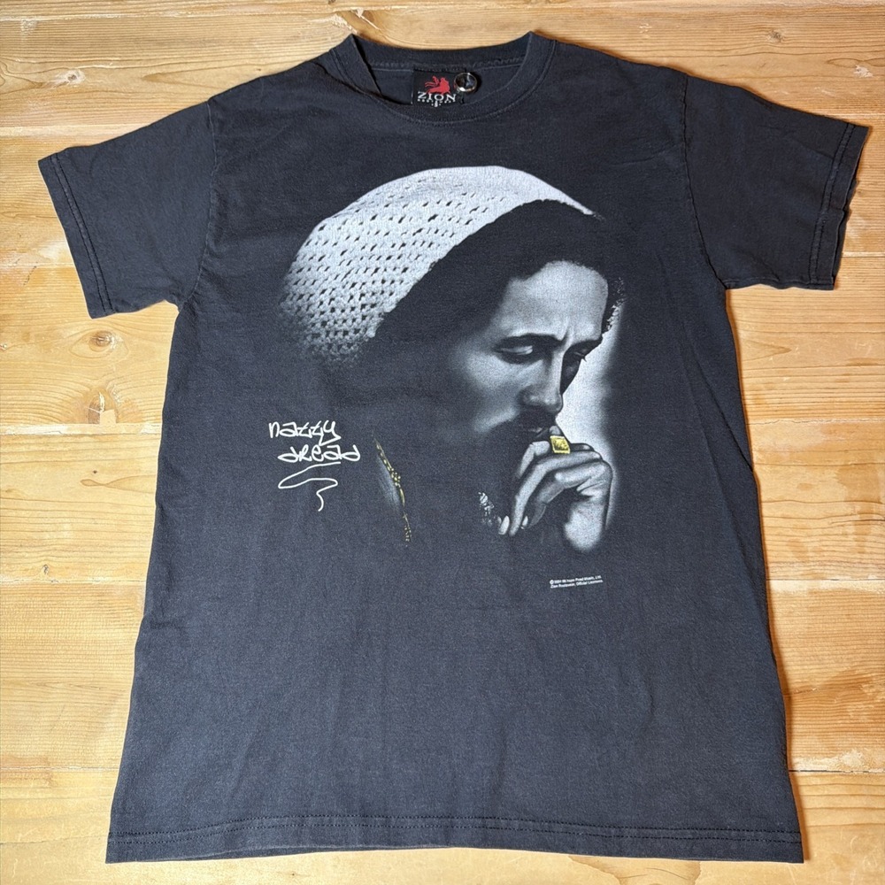 Vintage Zion RootswearNatty Dread Black 1994 Black Graphic Print Shirt Men Small
